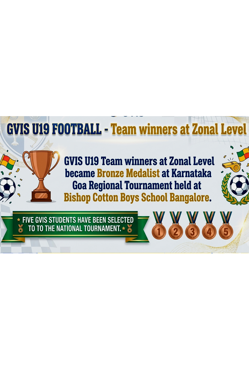 GVIS U19 FOOTBALL - Team winners at Zonal Level